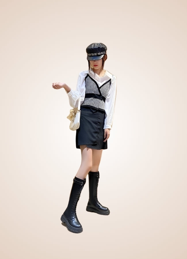 Knee High Steampunk Leather Boots UK