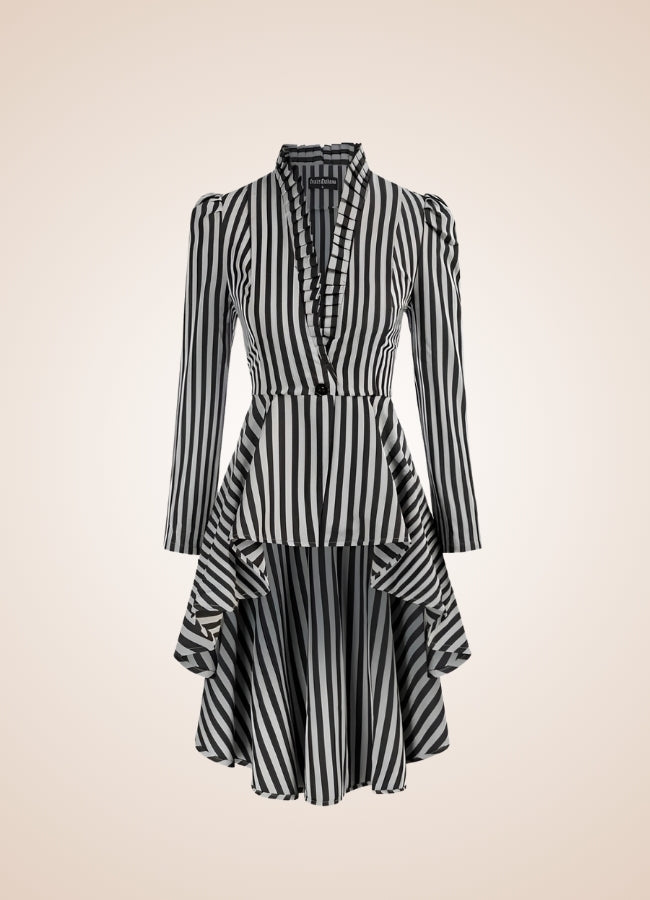 Ladies Steampunk Stiped Coat UK