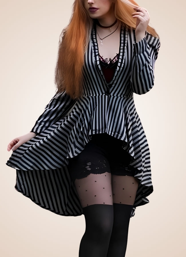 Ladies Steampunk Stiped Coat UK