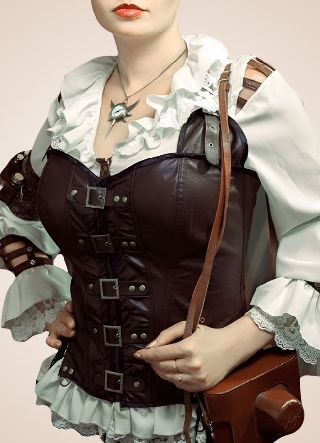 Leather And Straps Steampunk Corset UK