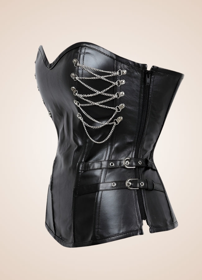 Leather Goth Steampunk Corset UK
