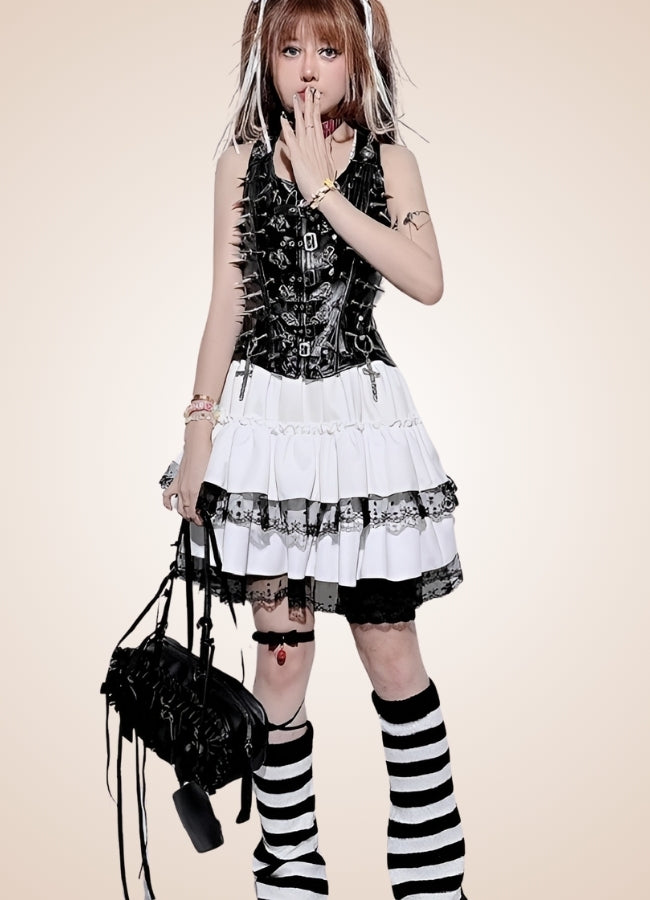 Leather Steampunk Long Bustier UK