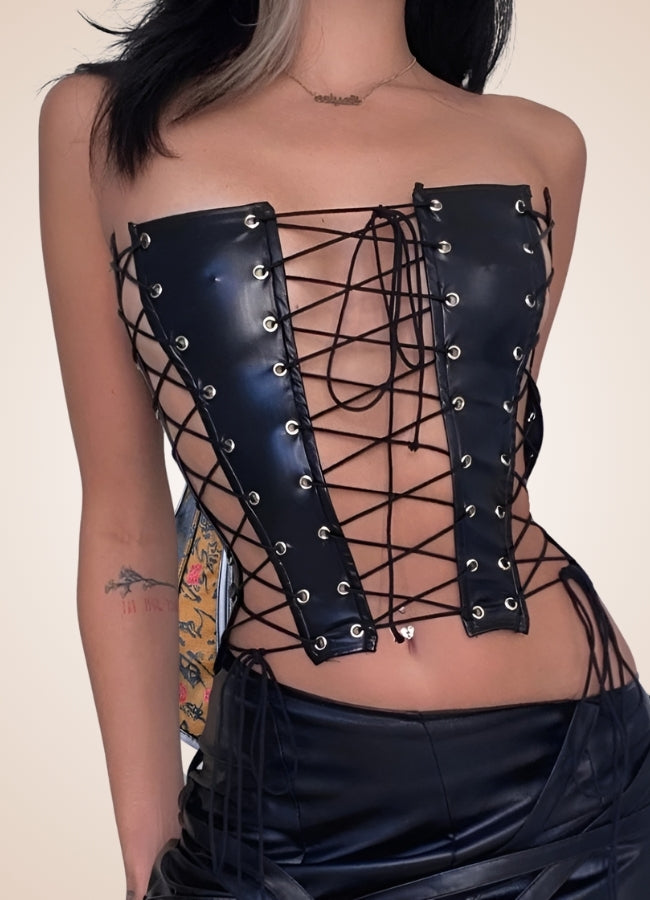 Leather Twist Steampunk Corset UK