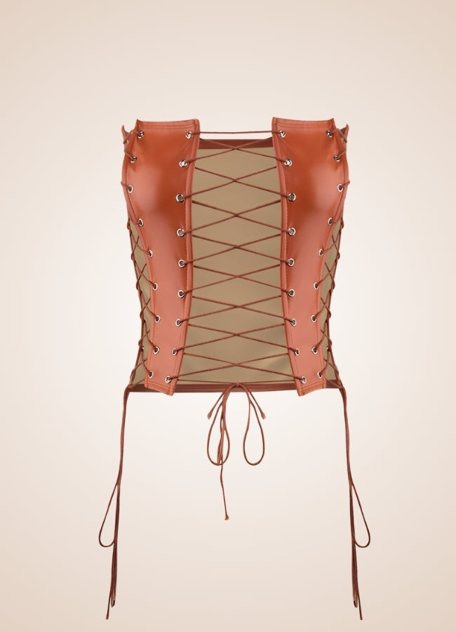 Leather Twist Steampunk Corset UK