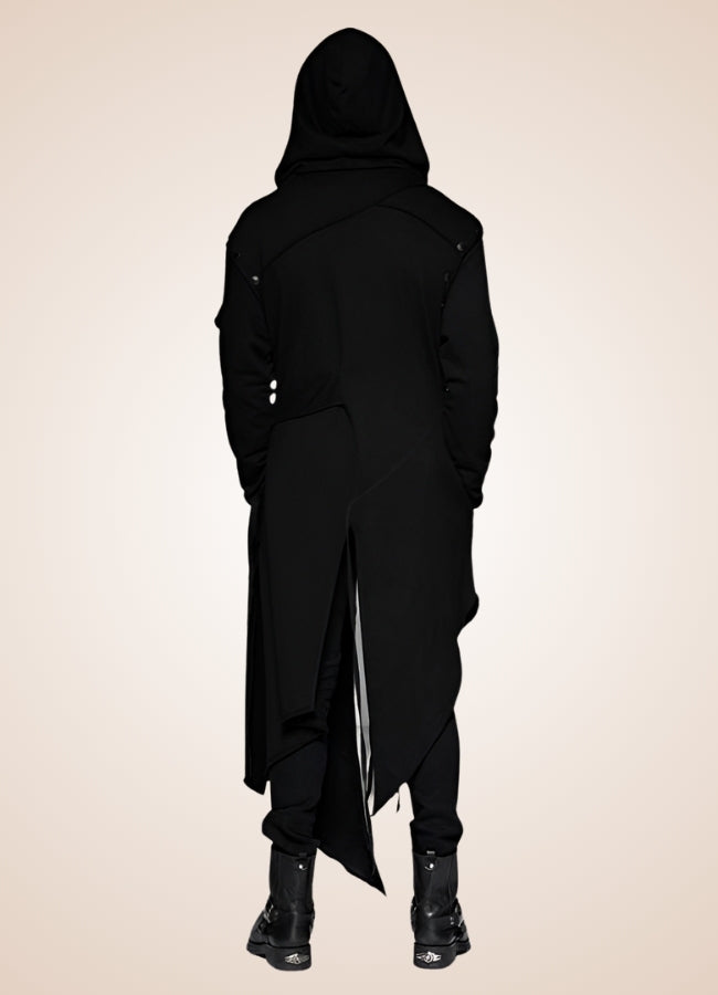 Men's Dark Punk Hooded Trench Coat UK