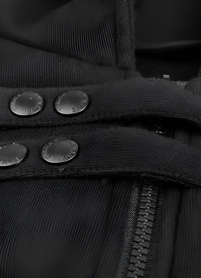 Men's Dark Punk Hooded Trench Coat UK