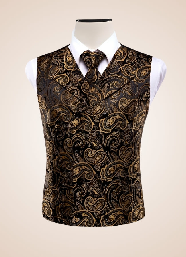Men's Golden Vintage Steampunk Vest UK