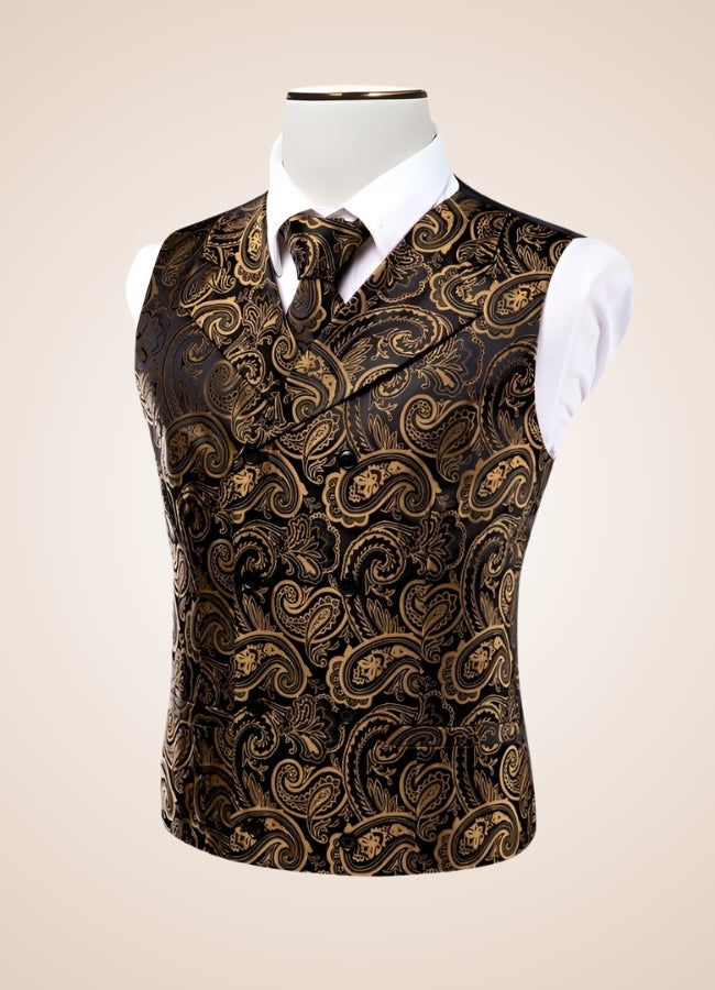 Men's Golden Vintage Steampunk Vest UK