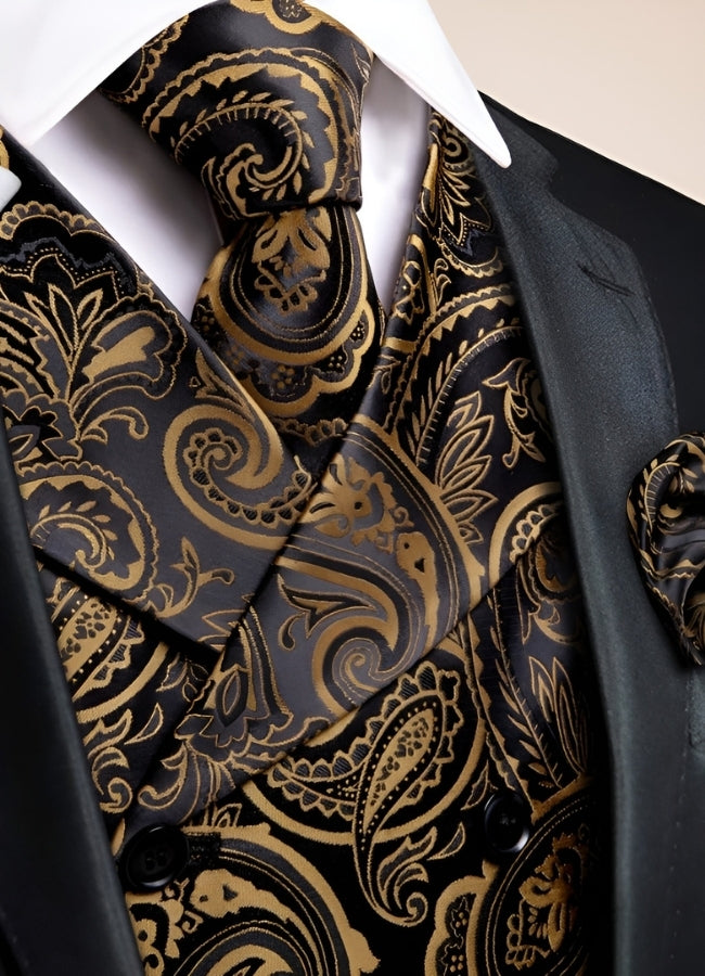 Men's Golden Vintage Steampunk Vest UK
