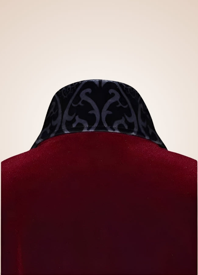 Men's Gothic Burgundy Frock Coat UK