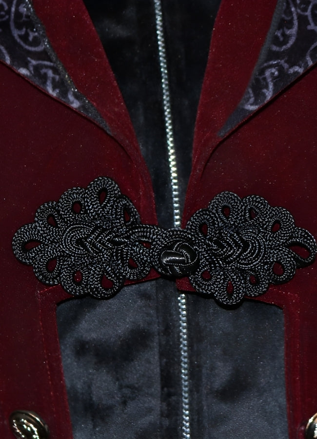 Men's Gothic Burgundy Frock Coat UK