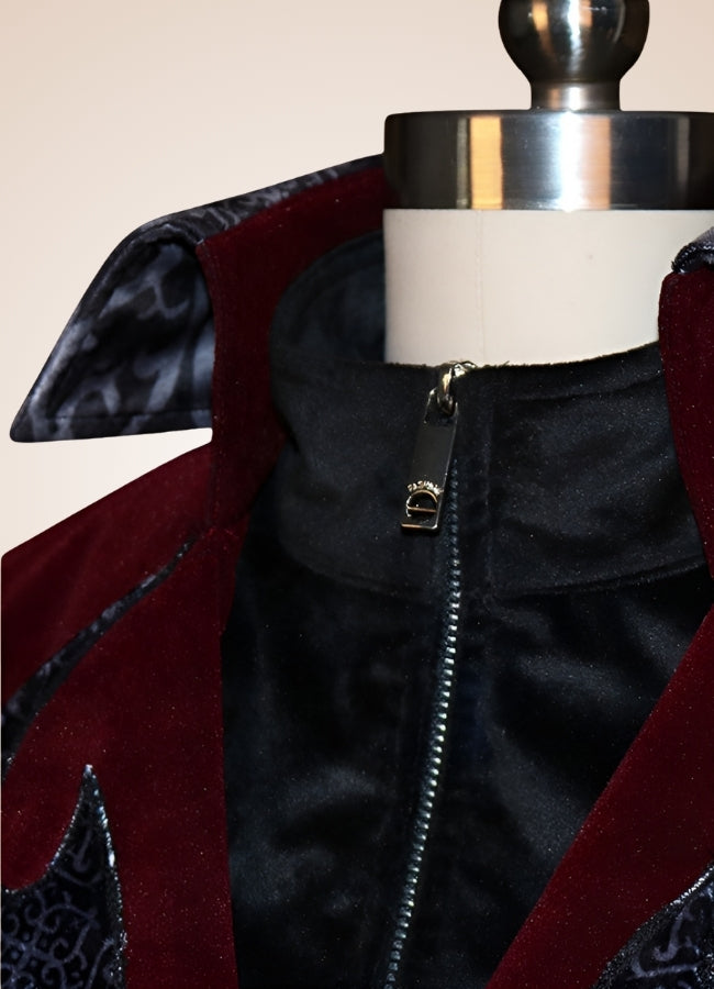 Men's Gothic Burgundy Frock Coat UK
