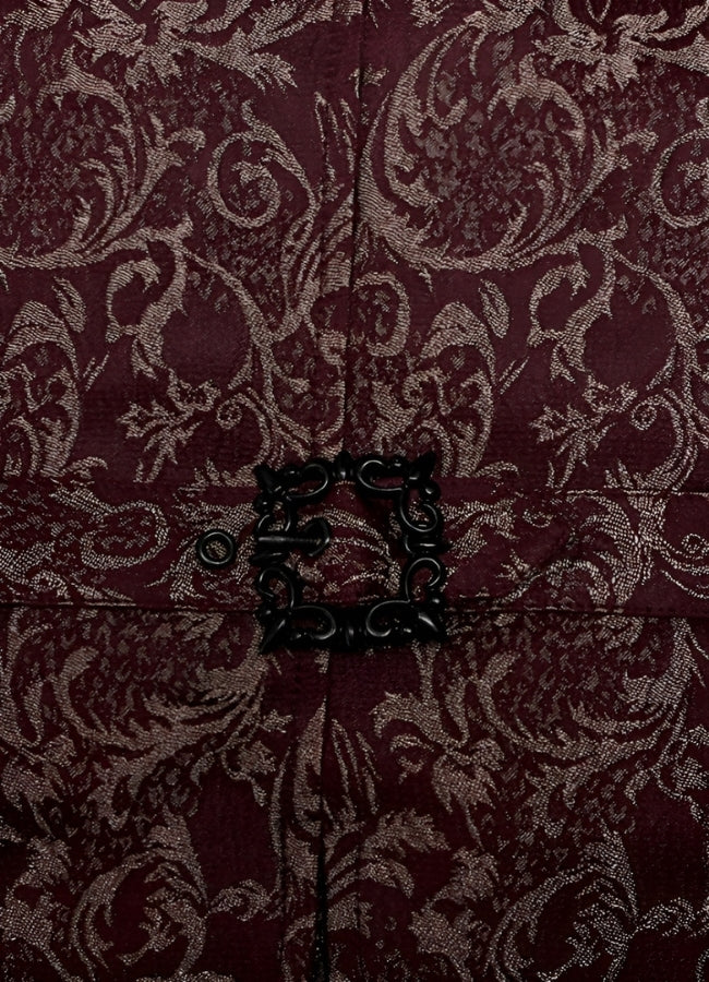 Men's Gothic Sleeveless Suit Jacket Red UK