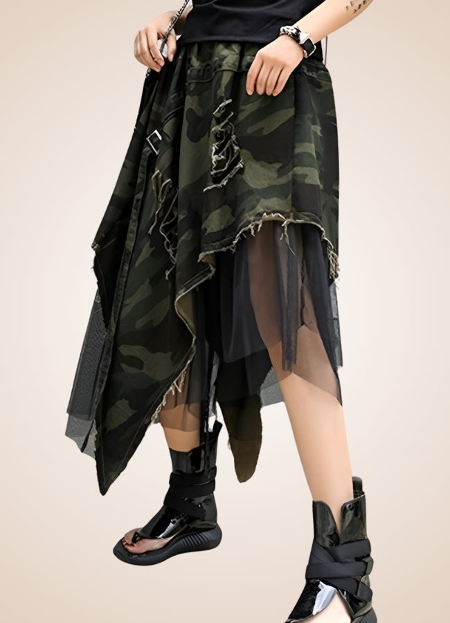Military Pattern Steampunk Skirt UK