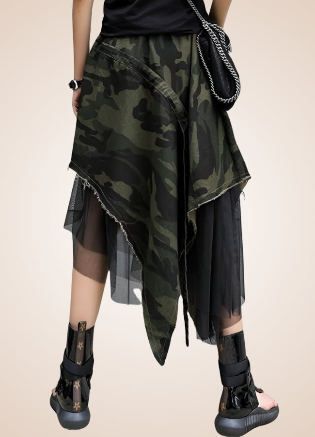 Military Pattern Steampunk Skirt UK