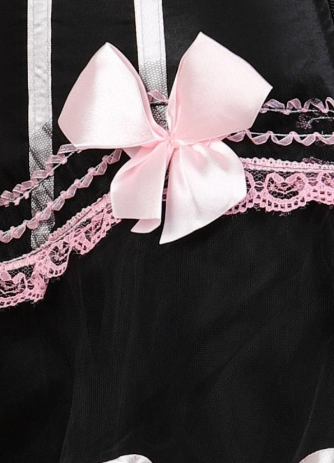 Pink Steampunk Overbust Lace Dress UK