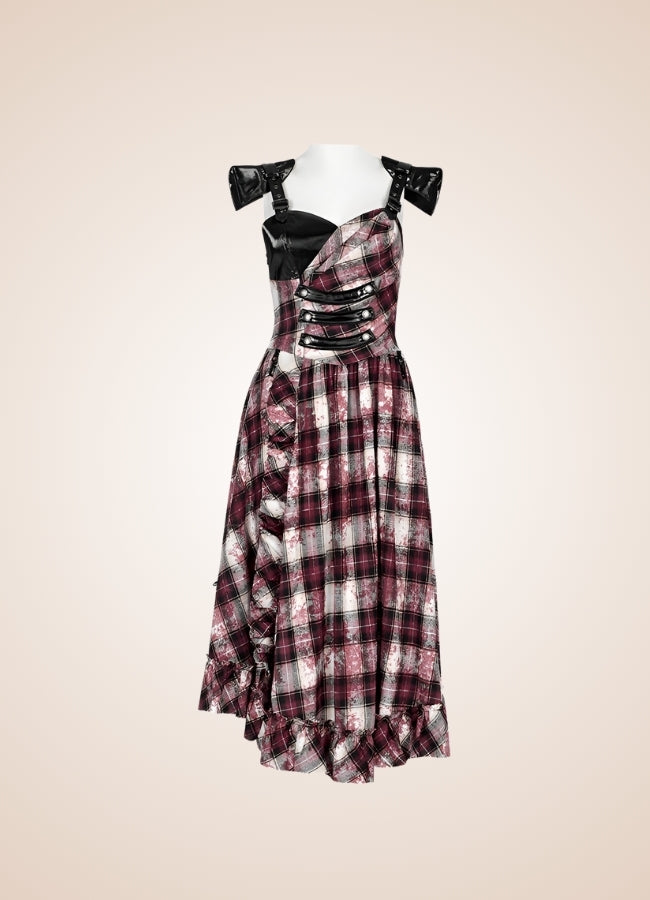 Plaid Retro Steampunk Dress UK
