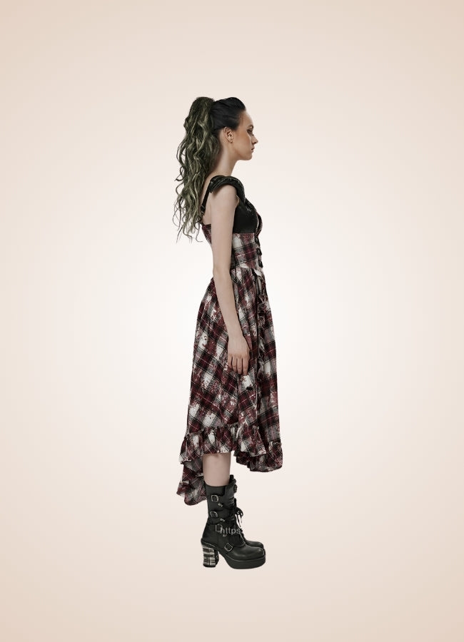 Plaid Retro Steampunk Dress UK