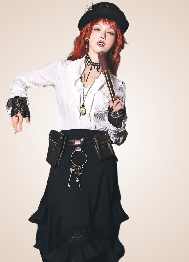 Pleated Steampunk Shirt UK