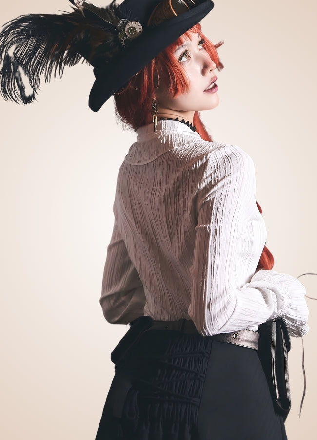 Pleated Steampunk Shirt UK