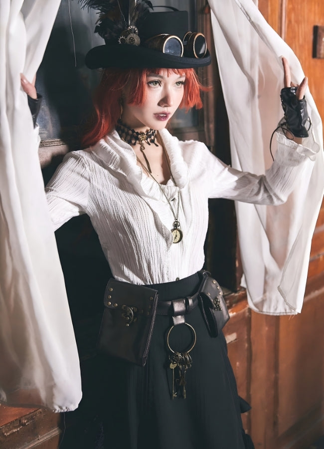 Pleated Steampunk Shirt UK