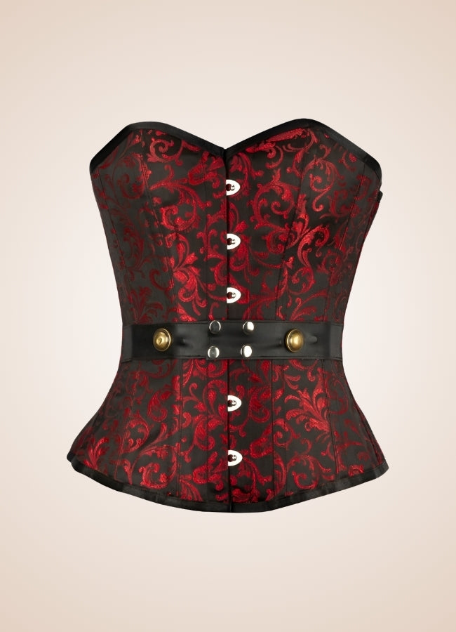 Red And Black Steampunk Corset UK