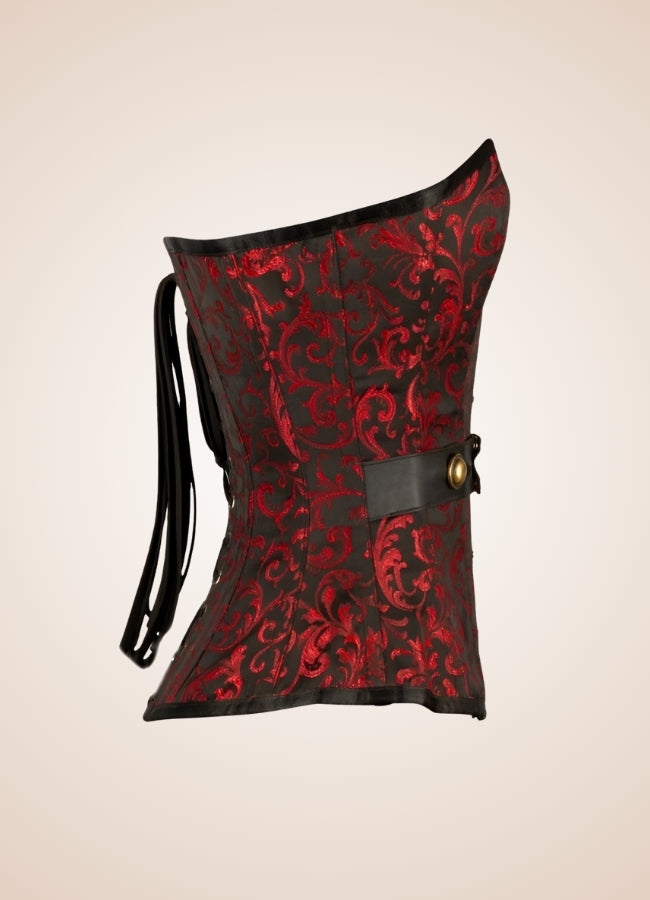 Red And Black Steampunk Corset UK