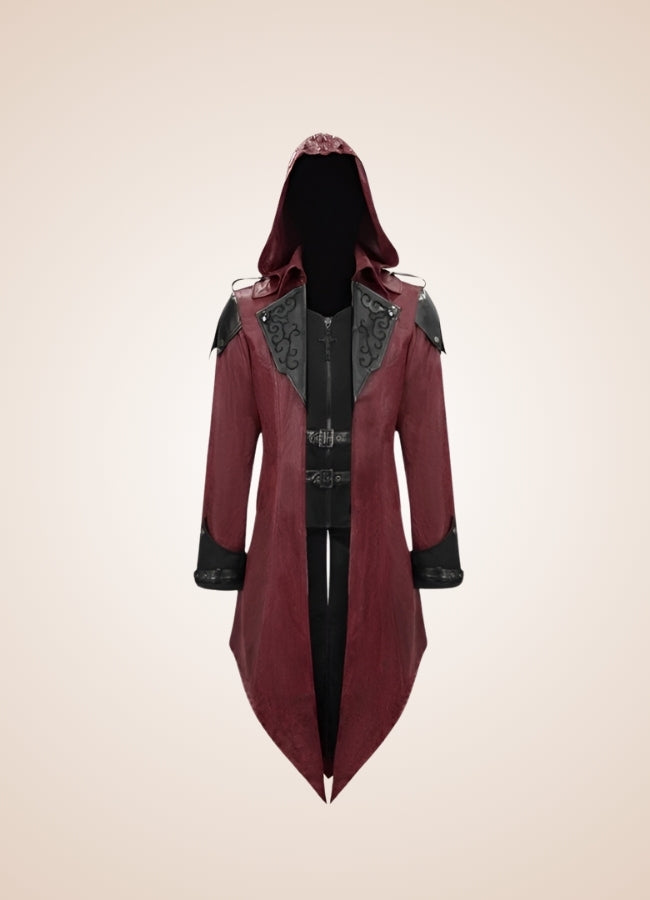 Red Punk Men's Frock Coat UK
