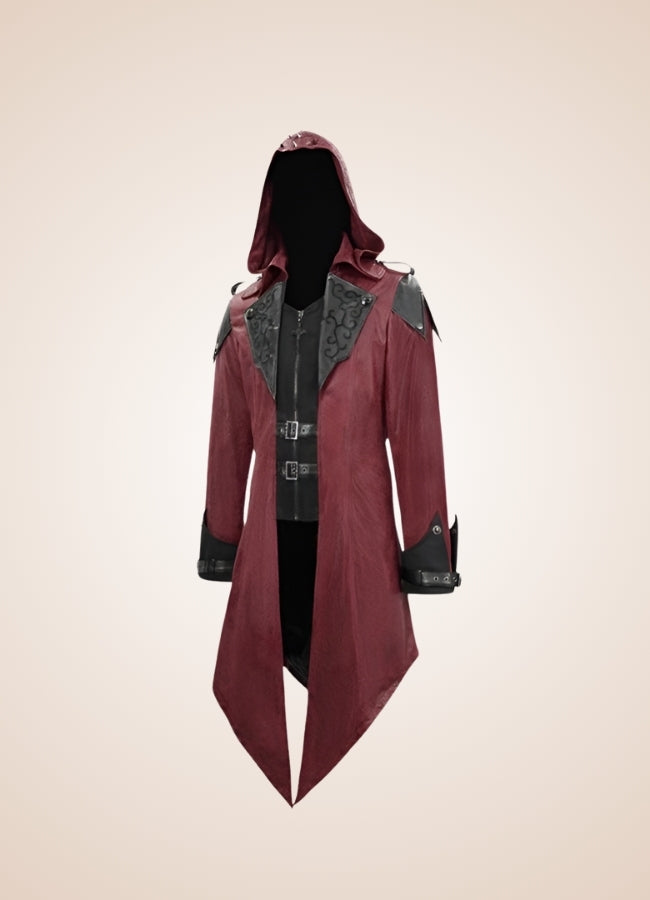 Red Punk Men's Frock Coat UK