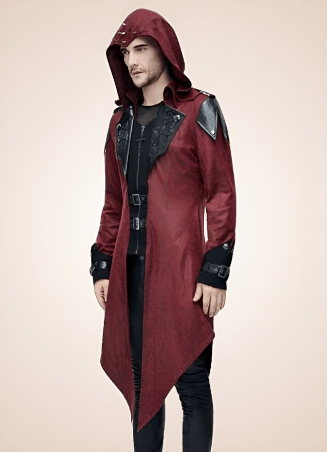 Red Punk Men's Frock Coat UK
