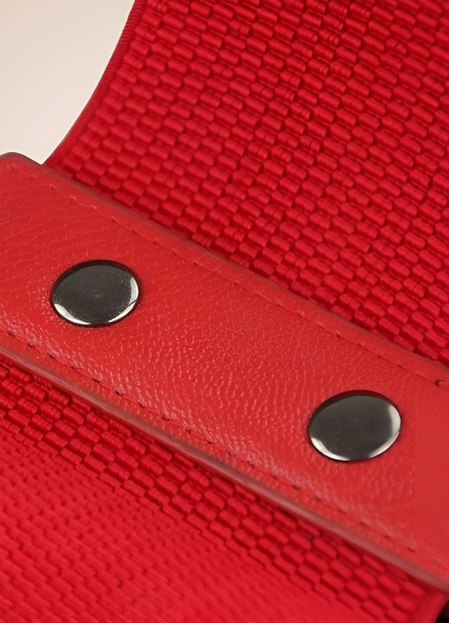 Red Steampunk Leather Belt Corset UK