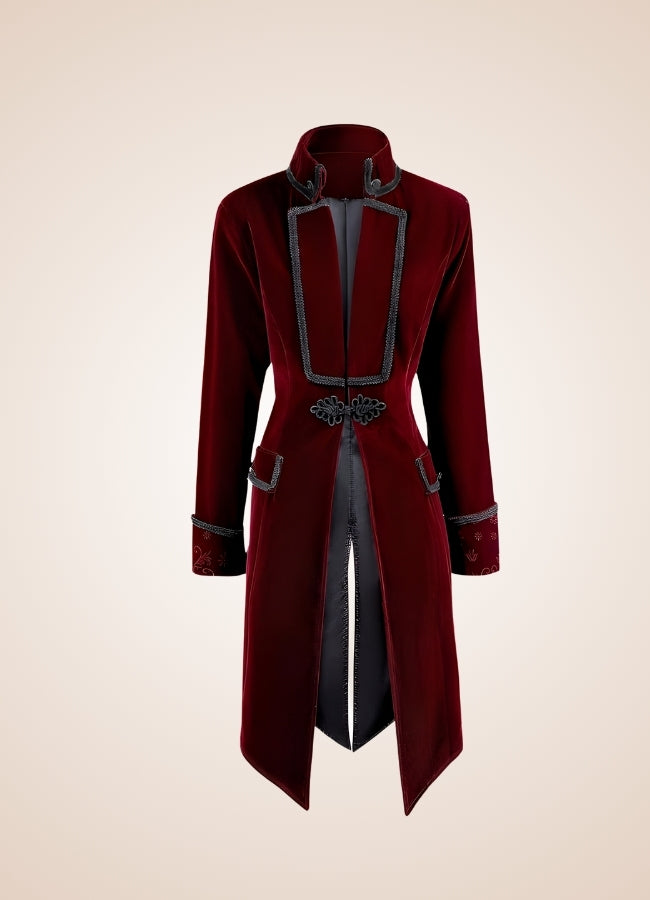 Red Steampunk Trench Coat UK