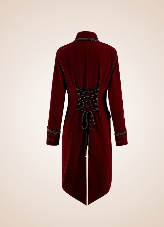 Red Steampunk Trench Coat UK