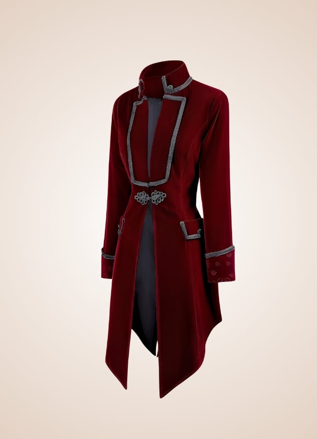 Red Steampunk Trench Coat UK
