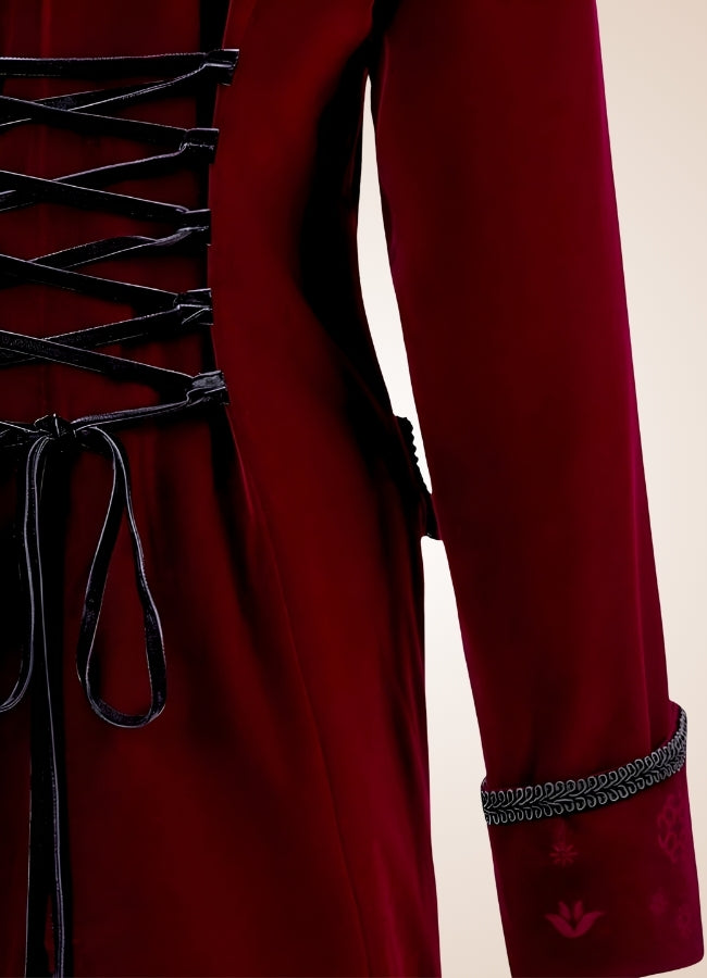 Red Steampunk Trench Coat UK