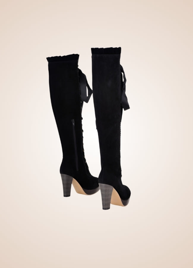 Ribbons Lace Steampunk Boots UK