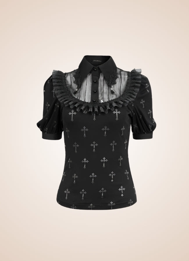 Ruffled Gothic Steampunk Shirt UK