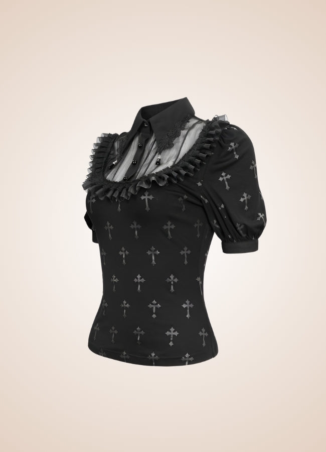 Ruffled Gothic Steampunk Shirt UK