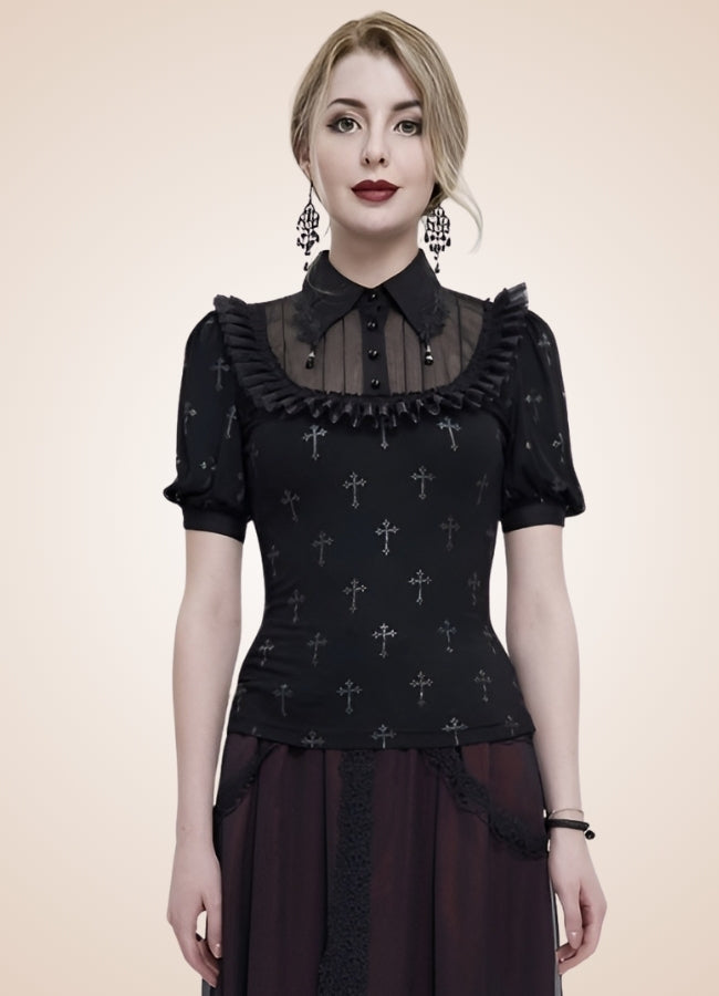 Ruffled Gothic Steampunk Shirt UK