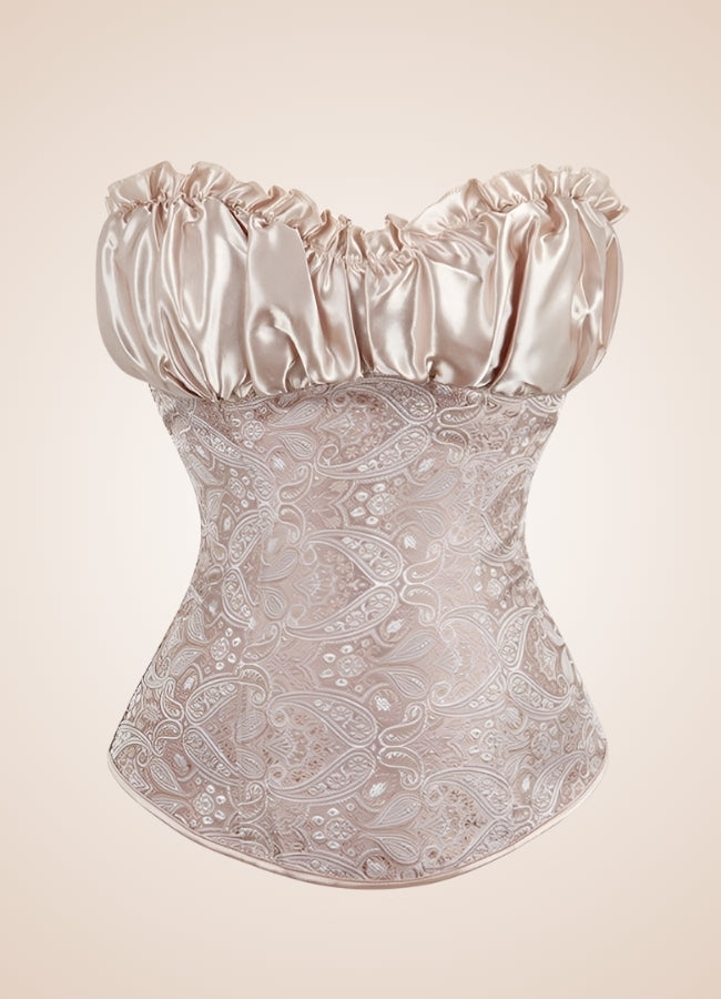 Satin Ruffle Steampunk Corset UK