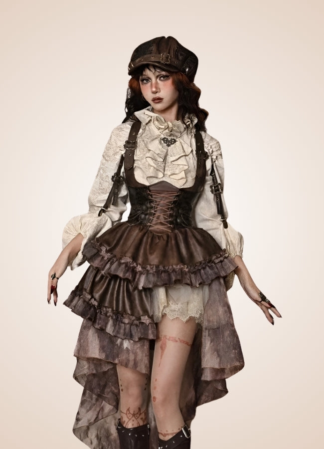 Scarlet Darkness Steampunk Dress UK