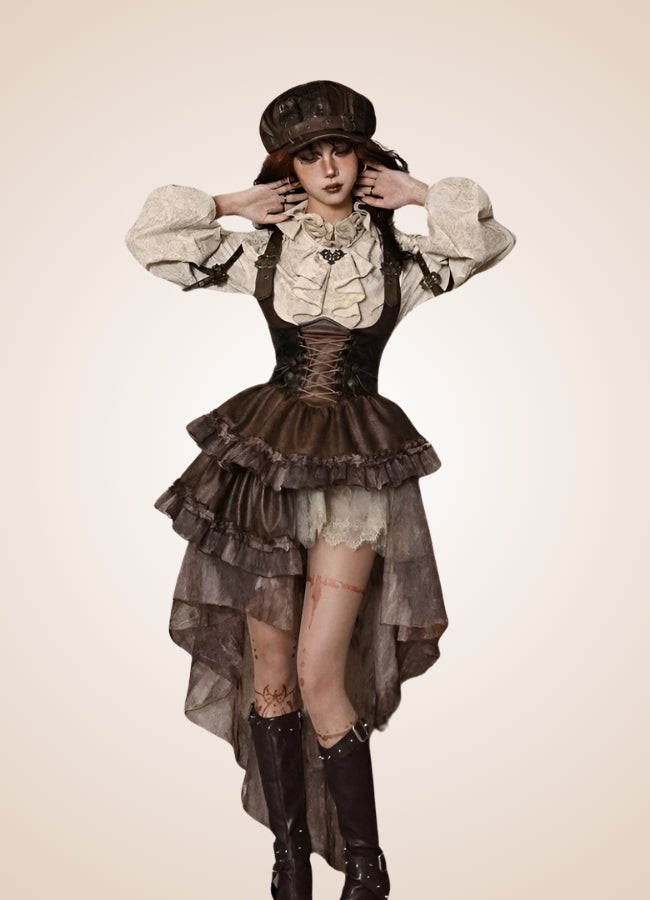 Scarlet Darkness Steampunk Dress UK