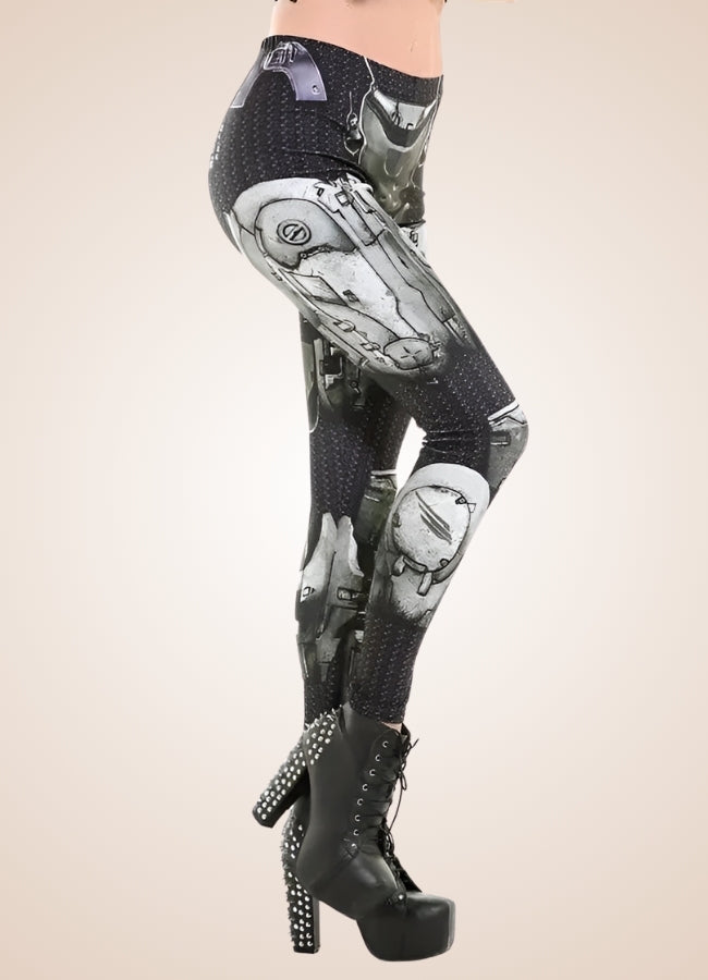 Silver Steampunk Legging UK