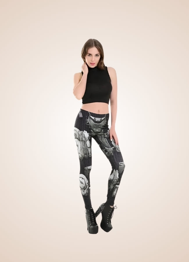 Silver Steampunk Legging UK