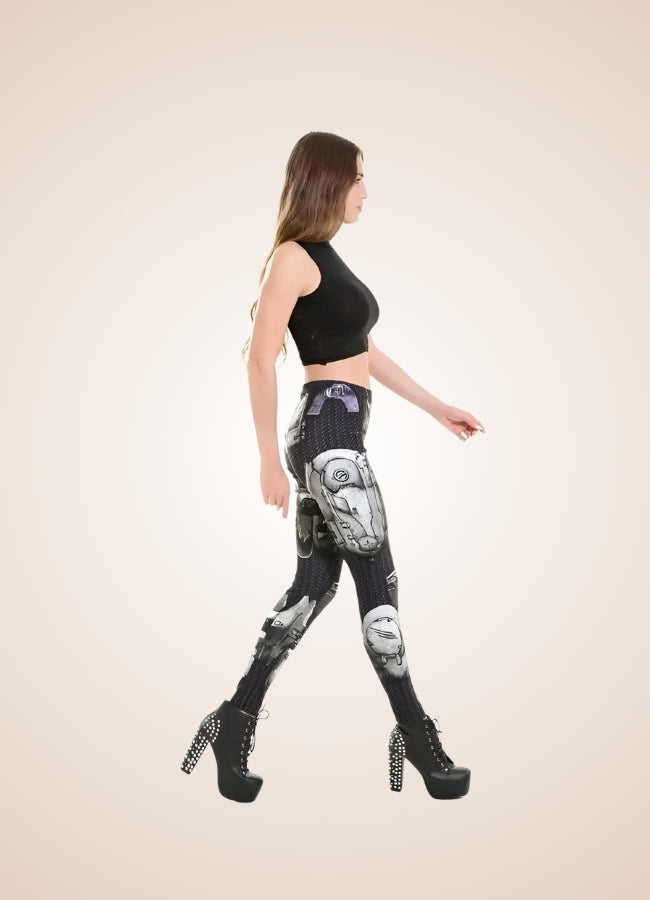 Silver Steampunk Legging UK