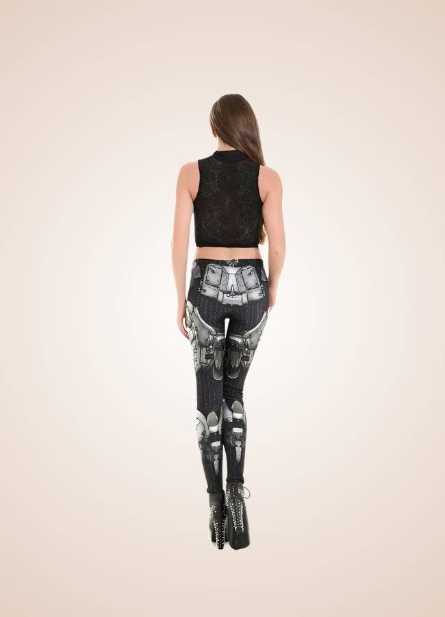 Silver Steampunk Legging UK