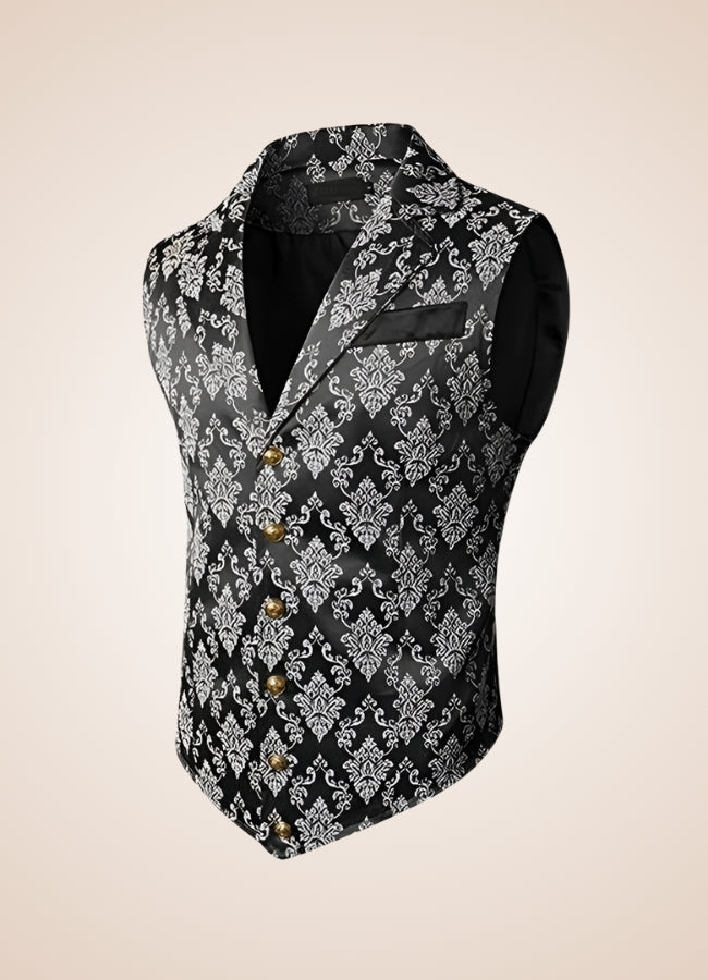Silver Steampunk V Neck Vest UK