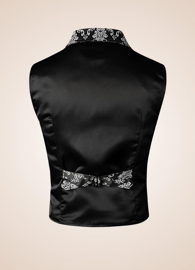 Silver Steampunk V Neck Vest UK