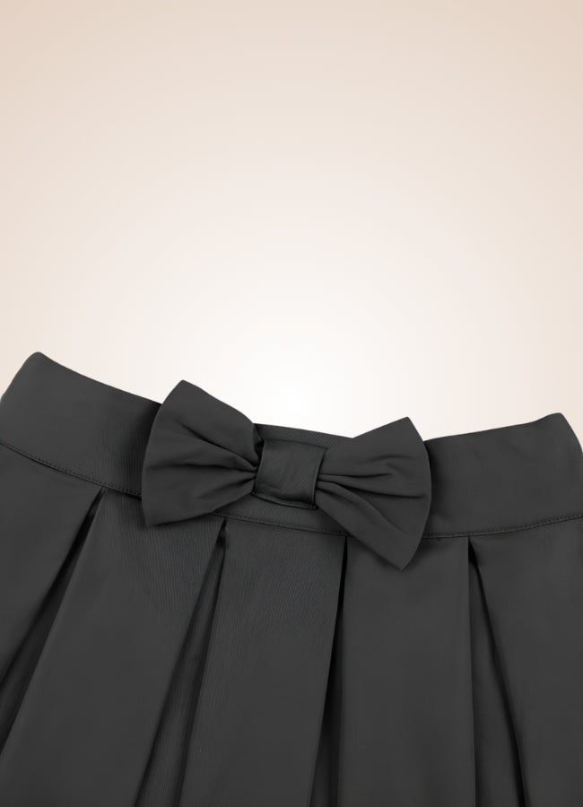 Solid Color Ribbon Mini Skirt UK