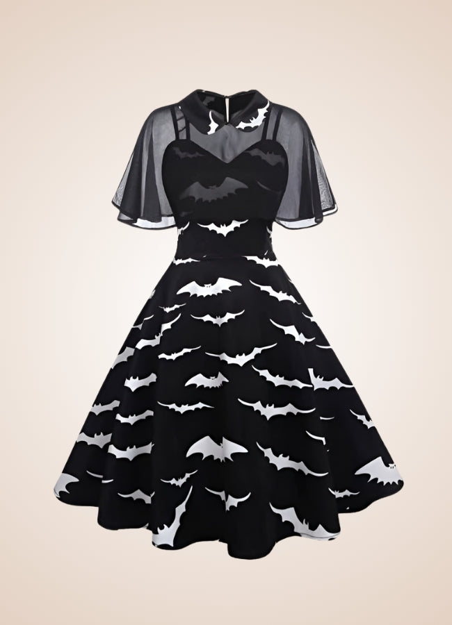 Steampunk Bat Print Dress UK